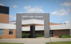 High School Building Entrance Area