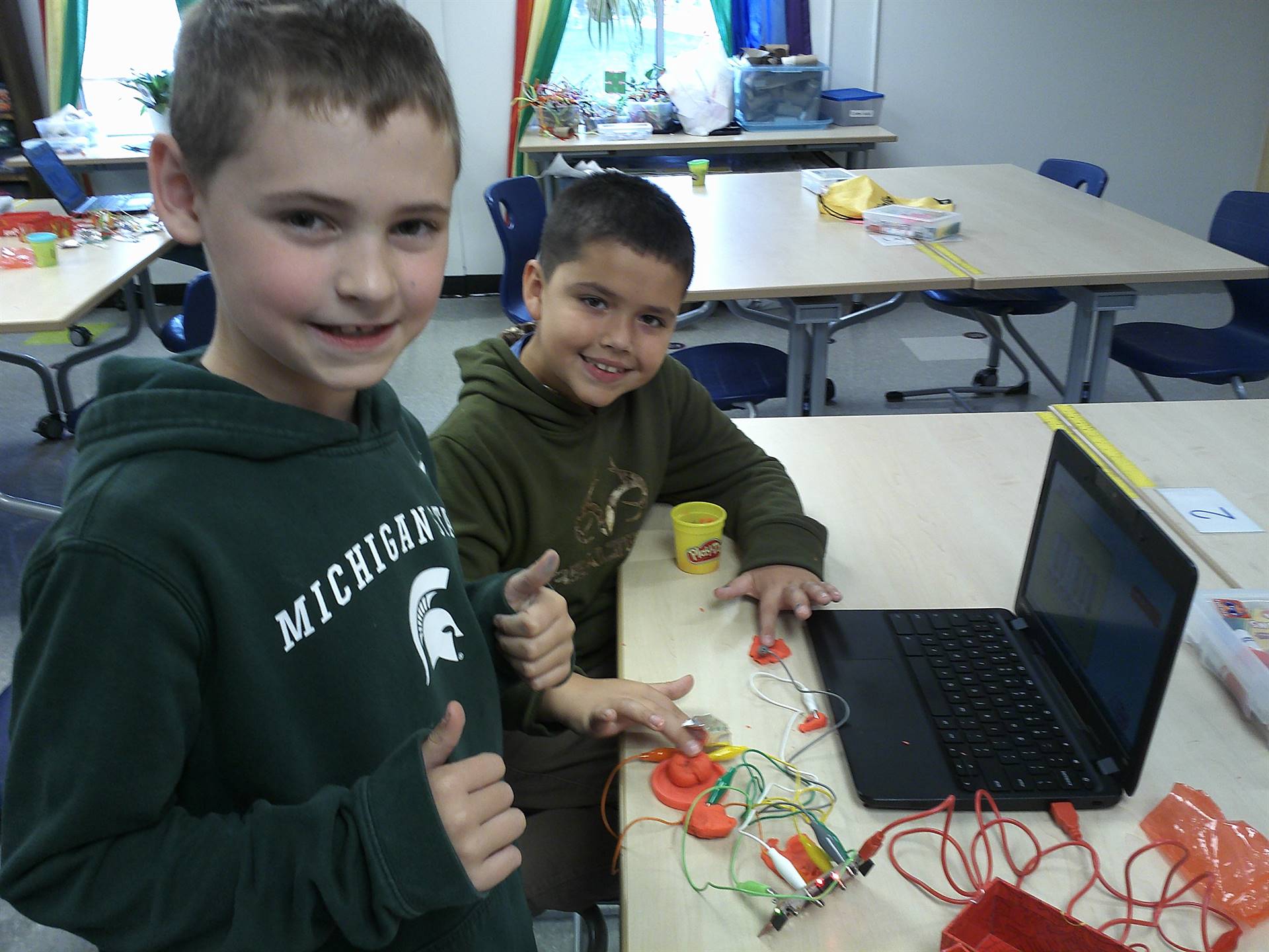 Boys with Makey Makey