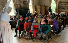 students in school house