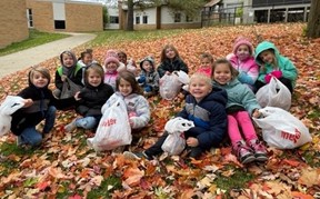 Children sitting outside