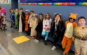 Students in Halloween Costumes