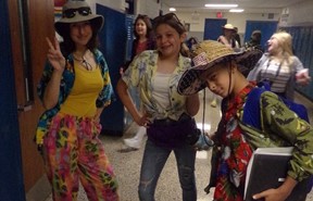 Students dressed up for Tacky Tourist Day