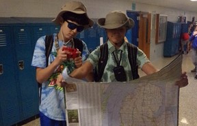 Students dressed up for Tacky Tourist Day