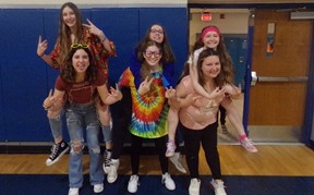 Students participating in Fun in the Sun assembly