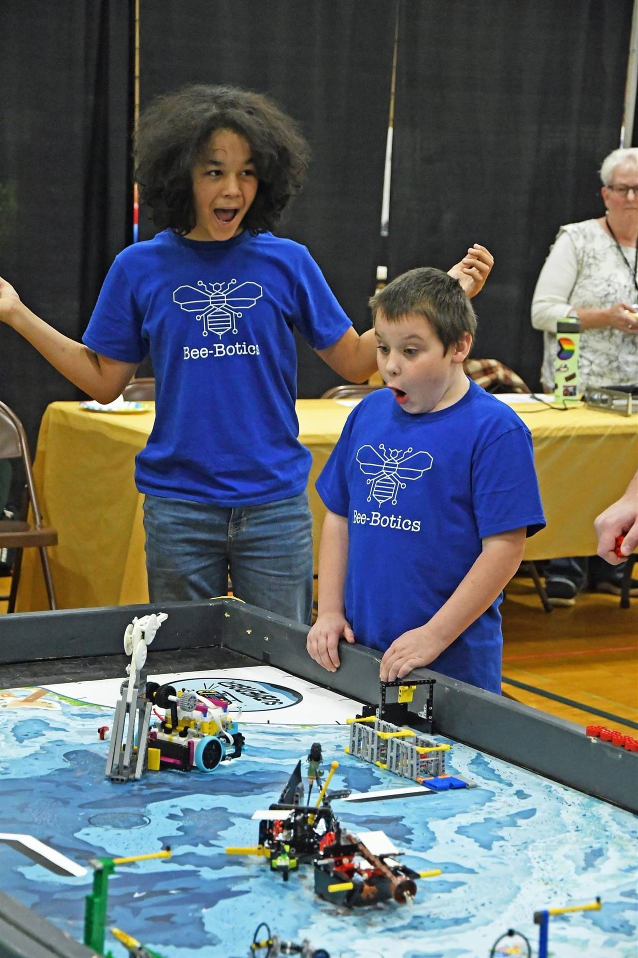 Boys at beebotics comptetition