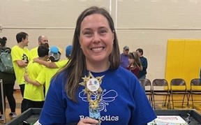 Mrs. Grennell with her trophy