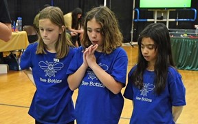 Girls at Beebotics competion