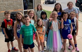 Kids waiting for school to start